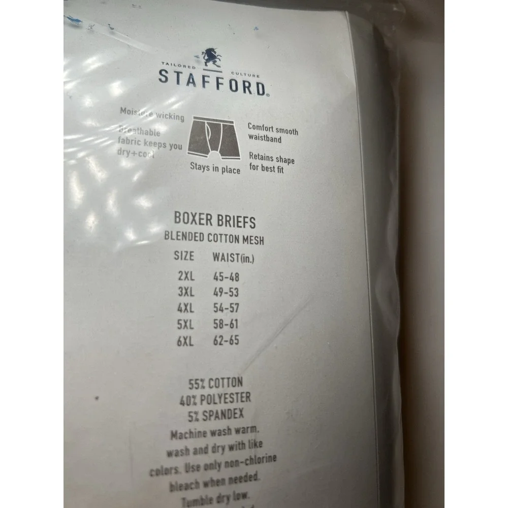 Stanford Mens Boxer Briefs 4 Pack Size 2X New In Box Guys Gift